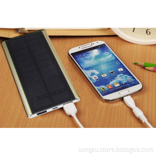 2 USB Solar Panel Power Bank External Battery Backup Charger